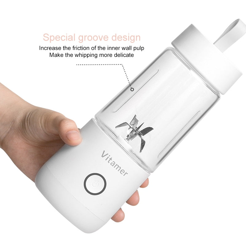 350Ml Portable Blender Juicer Electric USB Rechargeable Mixer Smoothie Slushy Cup Juice Blender Bottle USB Charging Kitchen Gadgets