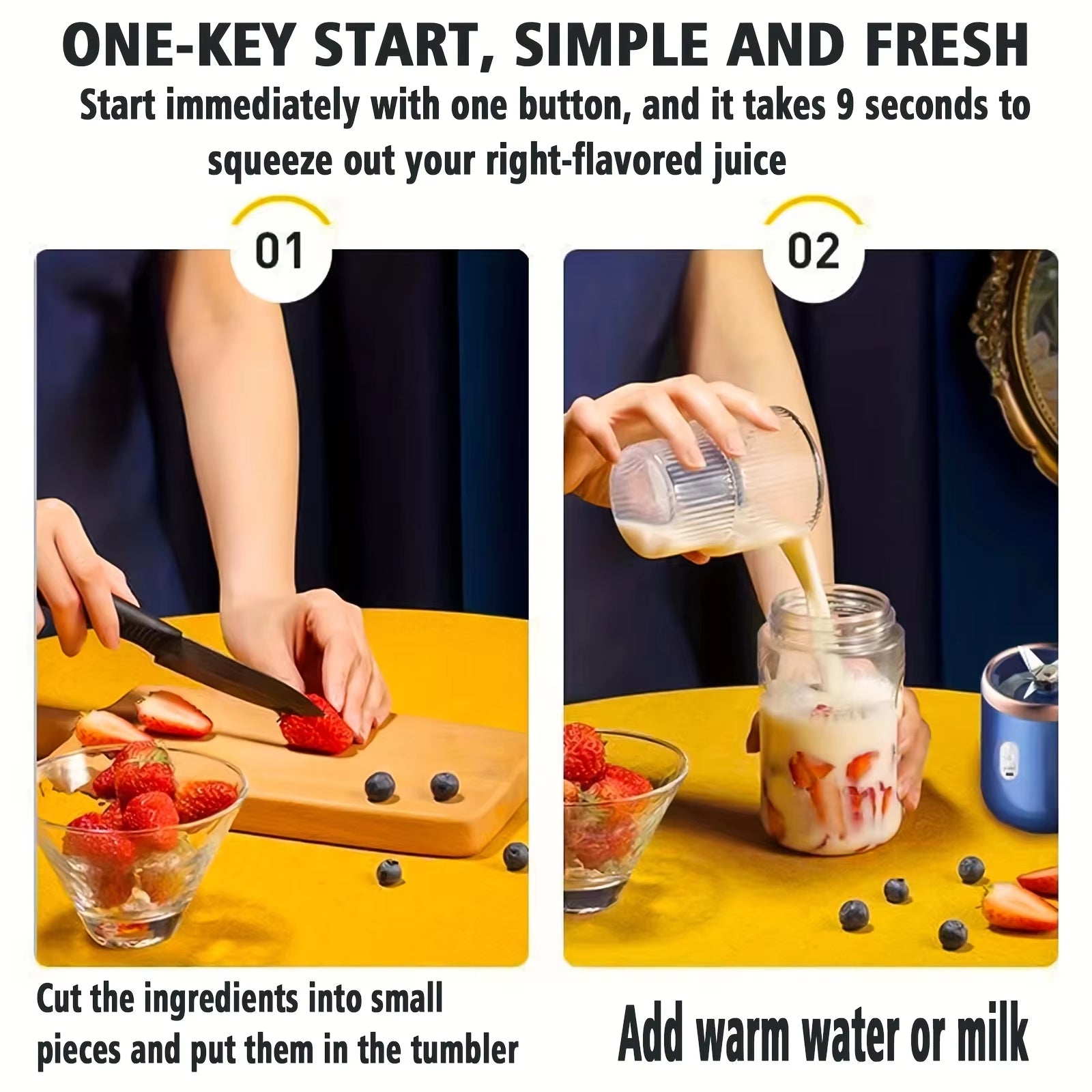 6 Blade 400ML Portable Blender Electric Juicer Cup for Travel Portable Juicer Mixer Usb Fresh Fruit Juice Blender Smoothie