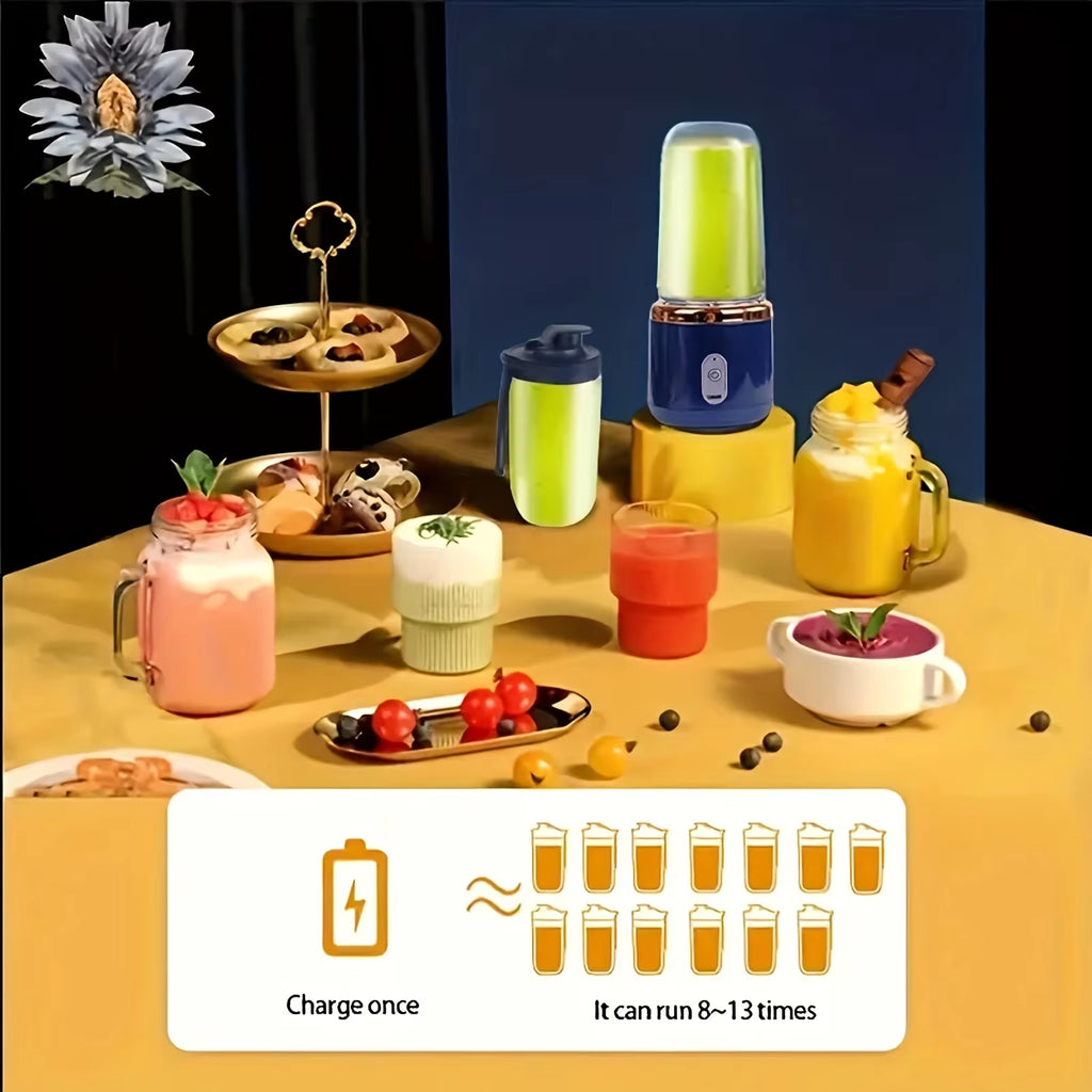 6 Blade 400ML Portable Blender Electric Juicer Cup for Travel Portable Juicer Mixer Usb Fresh Fruit Juice Blender Smoothie