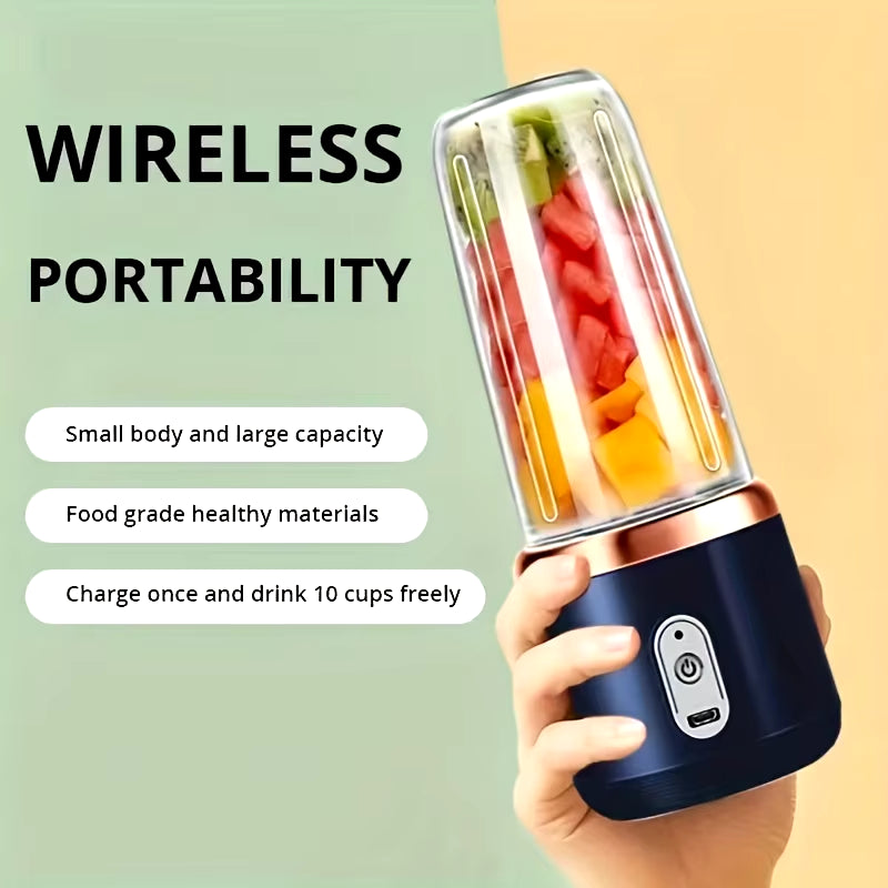 6 Blade 400ML Portable Blender Electric Juicer Cup for Travel Portable Juicer Mixer Usb Fresh Fruit Juice Blender Smoothie