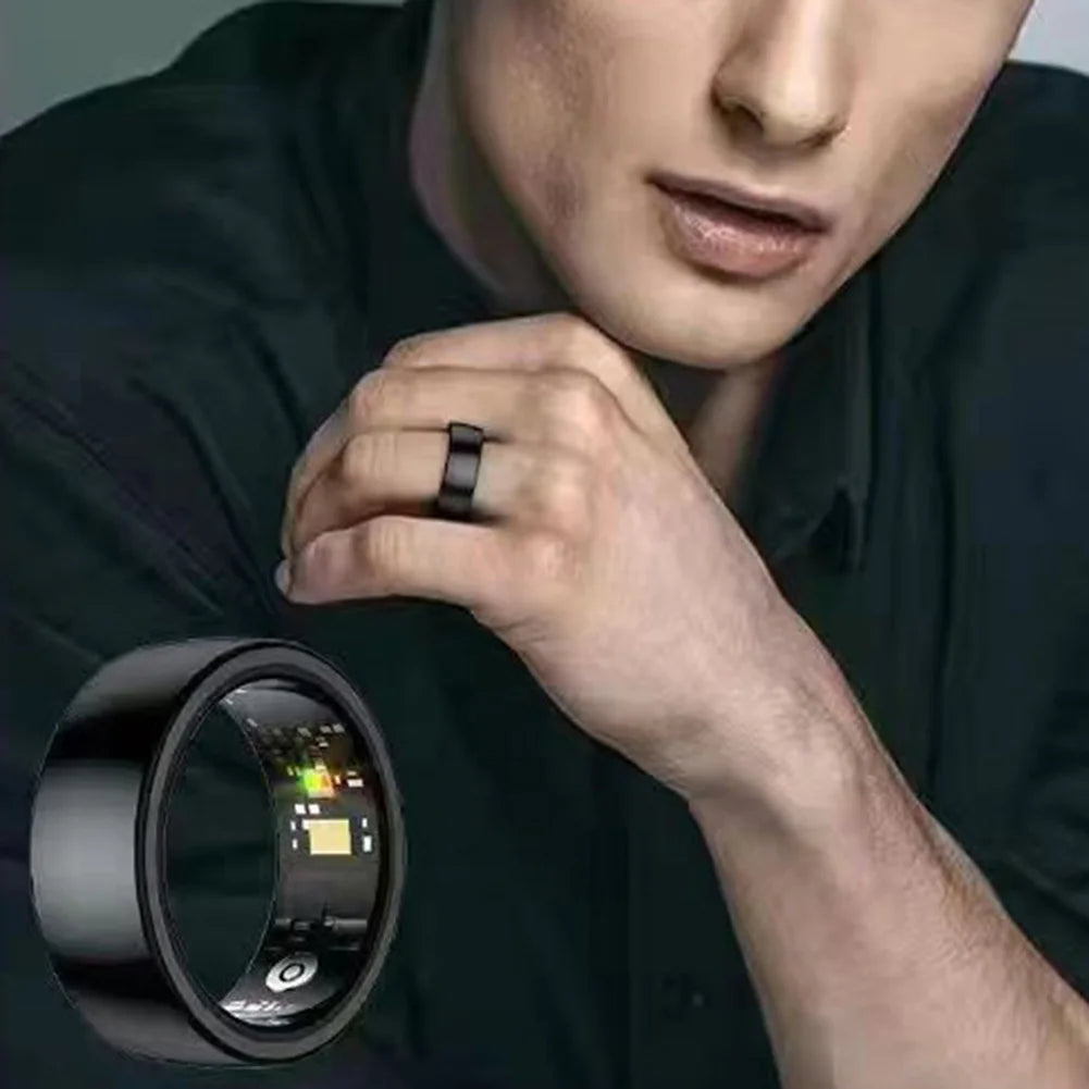 Smart Ring Health Tracker IP68 Waterproof Sleep Tracker Ring with Heart Rate Multi-Sport Modes up to 7-Day Battery for Women Men