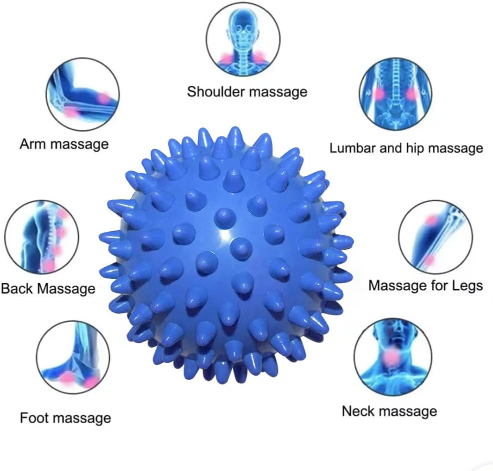 Spiky Massage Ball for Feet. Foot Massage Ball Massager for Plantar Fasciitis. All over Body Trigger Point Therapy, Muscle Recovery, Pain Relief.Pack of 2
