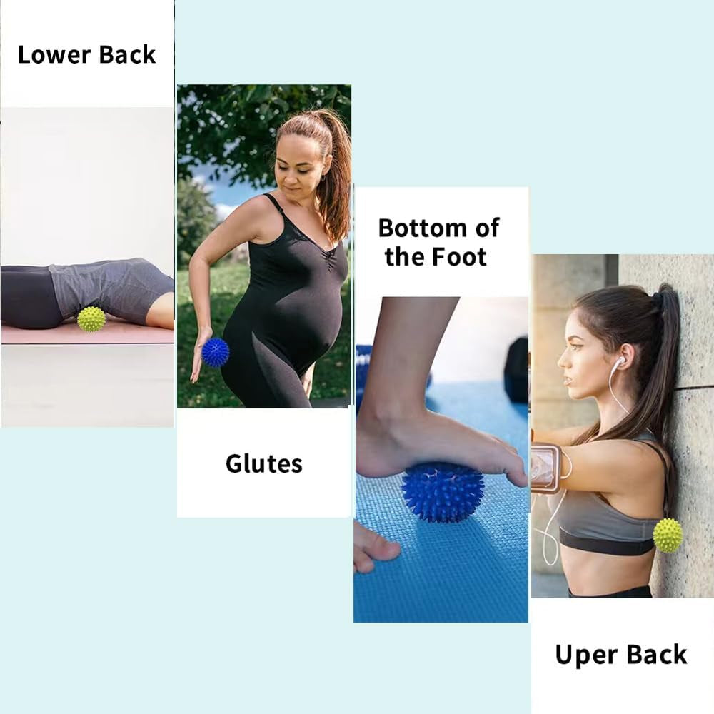 Spiky Massage Ball for Feet. Foot Massage Ball Massager for Plantar Fasciitis. All over Body Trigger Point Therapy, Muscle Recovery, Pain Relief.Pack of 2