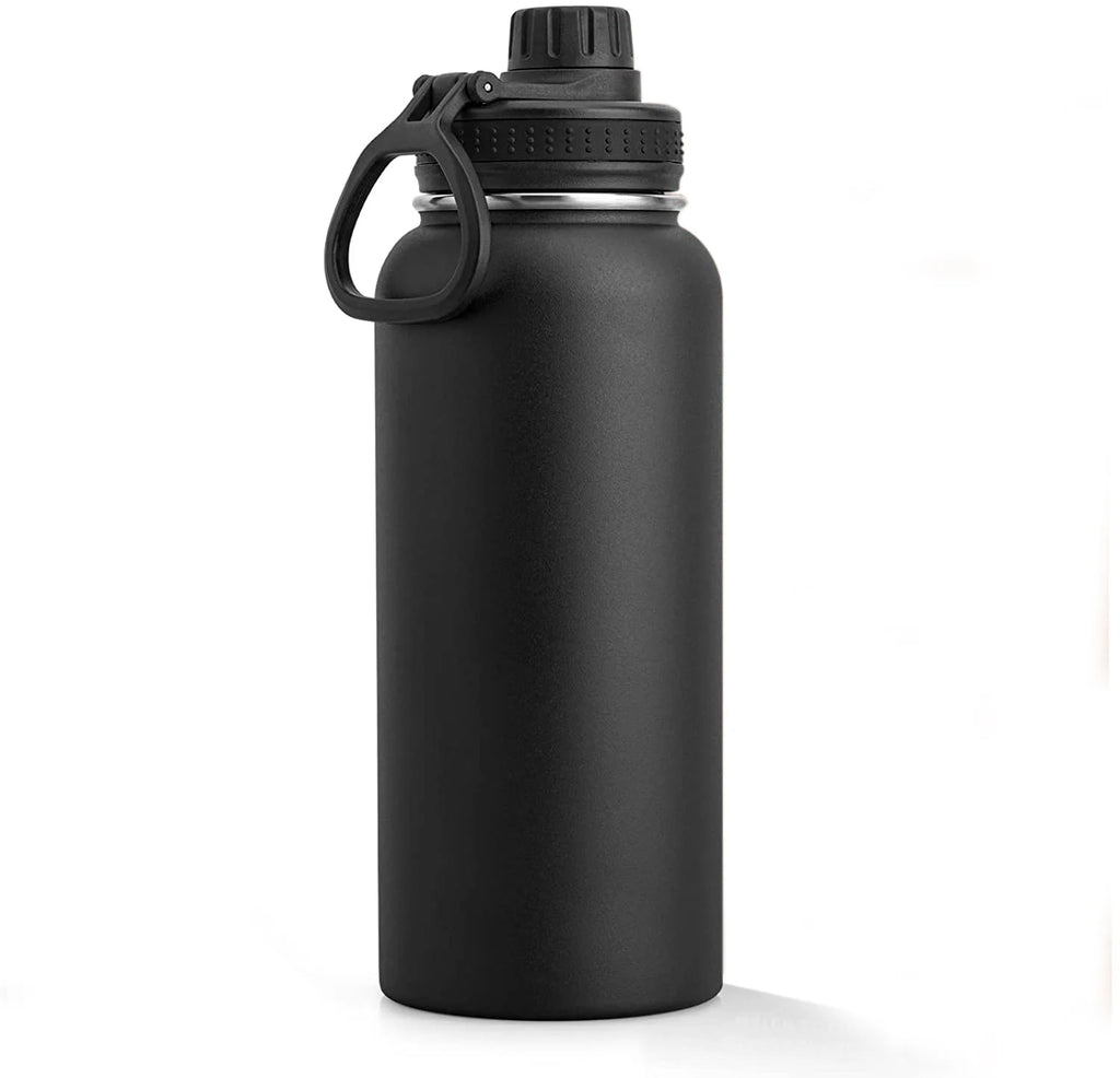 Insulated Water Bottle, 1000Ml 32 Oz Stainless Steel Double Wall Vacuum Wide Mouth Sport Bottle with Leakproof Spout Lid